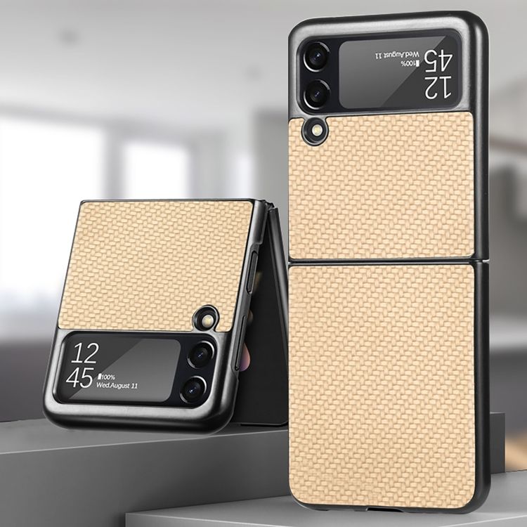Kryt Cross Pattern Slim zlatý – Samsung Galaxy Z Flip 4 | Kryty na mobil Kryty na mobil | Kryt Cross Pattern Slim zlatý – Samsung Galaxy Z Flip 4 | Kryty na mobil