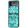 Kryty na mobil | Kryt Painting Ring case Fialové šupiny – Samsung Galaxy Z Flip 4 | Kryty na mobil