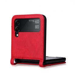 Kryty na mobil | Kryt Retro Leather červený – Samsung Galaxy Z Flip 4 | Kryty na mobil