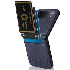 Kryty na mobil | Kryt Retro Leather modrý – Samsung Galaxy Z Flip 4 | Kryty na mobil