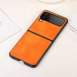 Kryt Shockproof Litchi Texture oranžový – Samsung Galaxy Z Flip 4 | Kryty na mobil Kryty na mobil | Kryt Shockproof Litchi Texture oranžový – Samsung Galaxy Z Flip 4 | Kryty na mobil