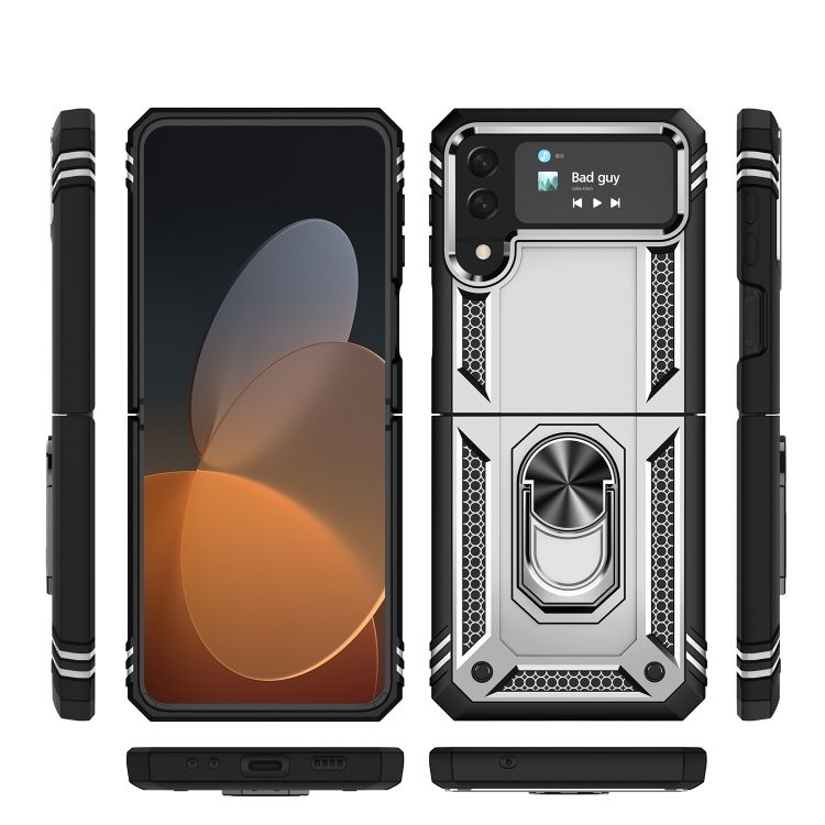 Odolný Kryt Ring Armor case strieborný – Samsung Galaxy Z Flip 4 | Kryty na mobil Kryty na mobil | Odolný Kryt Ring Armor case strieborný – Samsung Galaxy Z Flip 4 | Kryty na mobil