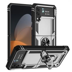 Kryty na mobil | Odolný Kryt Ring Armor case strieborný – Samsung Galaxy Z Flip 4 | Kryty na mobil