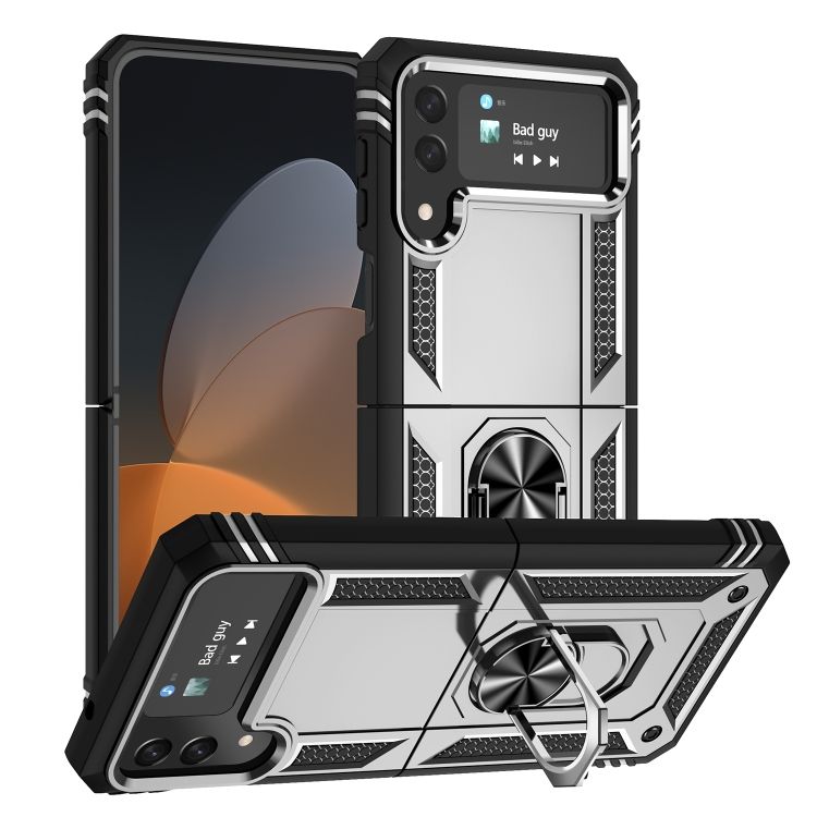 Odolný Kryt Ring Armor case strieborný – Samsung Galaxy Z Flip 4 | Kryty na mobil Kryty na mobil | Odolný Kryt Ring Armor case strieborný – Samsung Galaxy Z Flip 4 | Kryty na mobil