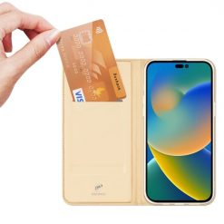 Peňaženkové puzdro Dux Ducis Skin Pro zlaté – Apple iPhone 14 Pro Max | Kryty na mobil Kryty na mobil | Peňaženkové puzdro Dux Ducis Skin Pro zlaté – Apple iPhone 14 Pro Max | Kryty na mobil