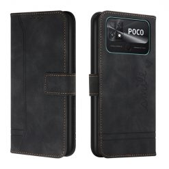 Peňaženkové puzdro Retro Smile čierne – Xiaomi Poco C40 | Kryty na mobil Kryty na mobil | Peňaženkové puzdro Retro Smile čierne – Xiaomi Poco C40 | Kryty na mobil