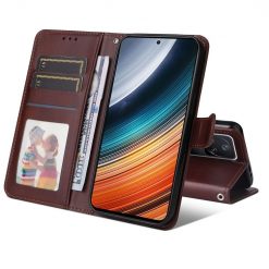 Kryty na mobil | Peňaženkové puzdro Solid hnedé – Xiaomi Poco F4 | Kryty na mobil