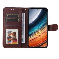 Kryty na mobil | Peňaženkové puzdro Solid hnedé – Xiaomi Poco F4 | Kryty na mobil