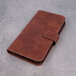 Kryty na mobil | Knižkové puzdro Smart Velvet hnedé – Apple iPhone 14 Plus | Kryty na mobil