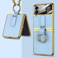Kryty na mobil | Kryt GKK Fashion Ring case modrý – Samsung Galaxy Z Flip 4 | Kryty na mobil