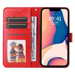 Kryty na mobil | Peňaženkové puzdro Embossing Pattern Slnečnica červené – Apple iPhone 14 Plus | Kryty na mobil