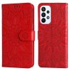Kryty na mobil | Peňaženkové puzdro Embossing Pattern Slnečnica fialové – Samsung Galaxy A23 5G / M23 | Kryty na mobil
