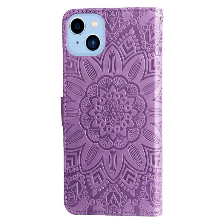Peňaženkové puzdro Embossing Pattern Slnečnica fialové – Apple iPhone 14 Plus | Kryty na mobil Kryty na mobil | Peňaženkové puzdro Embossing Pattern Slnečnica fialové – Apple iPhone 14 Plus | Kryty na mobil