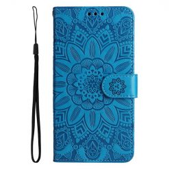 Kryty na mobil | Peňaženkové puzdro Embossing Pattern Slnečnica modré – Apple iPhone 14 Pro | Kryty na mobil