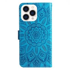 Peňaženkové puzdro Embossing Pattern Slnečnica modré – Apple iPhone 14 Pro | Kryty na mobil Kryty na mobil | Peňaženkové puzdro Embossing Pattern Slnečnica modré – Apple iPhone 14 Pro | Kryty na mobil
