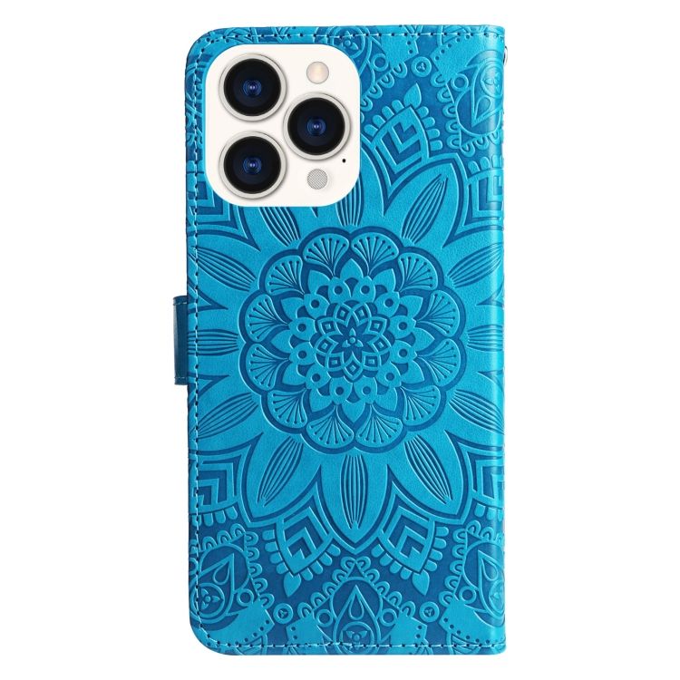 Peňaženkové puzdro Embossing Pattern Slnečnica modré – Apple iPhone 14 Pro | Kryty na mobil Kryty na mobil | Peňaženkové puzdro Embossing Pattern Slnečnica modré – Apple iPhone 14 Pro | Kryty na mobil
