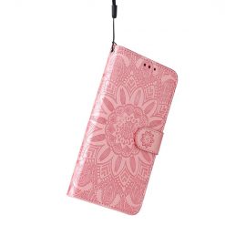 Peňaženkové puzdro Embossing Pattern Slnečnica ružové – Apple iPhone 14 Plus | Kryty na mobil Kryty na mobil | Peňaženkové puzdro Embossing Pattern Slnečnica ružové – Apple iPhone 14 Plus | Kryty na mobil