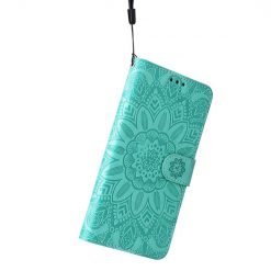 Peňaženkové puzdro Embossing Pattern Slnečnica zelené – Apple iPhone 14 Plus | Kryty na mobil Kryty na mobil | Peňaženkové puzdro Embossing Pattern Slnečnica zelené – Apple iPhone 14 Plus | Kryty na mobil
