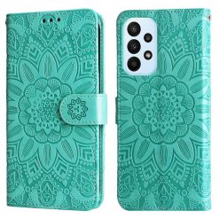 Kryty na mobil | Peňaženkové puzdro Embossing Pattern Slnečnica zelené – Samsung Galaxy A23 5G / M23 | Kryty na mobil