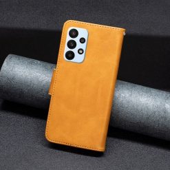 Kryty na mobil | Peňaženkové puzdro Retro Lambskin žlté – Samsung Galaxy A23 5G | Kryty na mobil