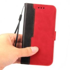 Kryty na mobil | Peňaženkové puzdro Stitching čierno-červené – Apple iPhone 14 Pro Max | Kryty na mobil