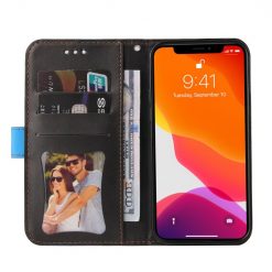 Peňaženkové puzdro Stitching čierno-modré – Apple iPhone 14 | Kryty na mobil Kryty na mobil | Peňaženkové puzdro Stitching čierno-modré – Apple iPhone 14 | Kryty na mobil