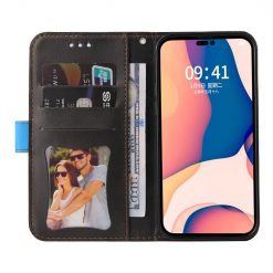 Peňaženkové puzdro Stitching čierno-modré – Apple iPhone 14 Pro Max | Kryty na mobil Kryty na mobil | Peňaženkové puzdro Stitching čierno-modré – Apple iPhone 14 Pro Max | Kryty na mobil