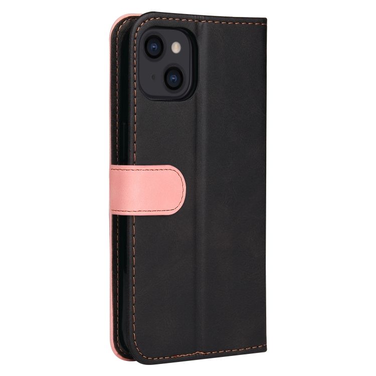 Peňaženkové puzdro Stitching čierno-ružové – Apple iPhone 14 | Kryty na mobil Kryty na mobil | Peňaženkové puzdro Stitching čierno-ružové – Apple iPhone 14 | Kryty na mobil