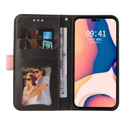 Kryty na mobil | Peňaženkové puzdro Stitching čierno-ružové – Apple iPhone 14 Pro Max | Kryty na mobil