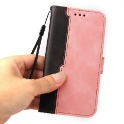 Kryty na mobil | Peňaženkové puzdro Stitching čierno-ružové – Apple iPhone 14 Pro Max | Kryty na mobil