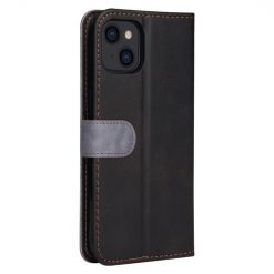 Kryty na mobil | Peňaženkové puzdro Stitching čierno-sivé – Apple iPhone 14 | Kryty na mobil