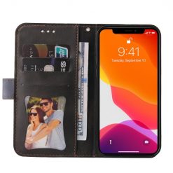Kryty na mobil | Peňaženkové puzdro Stitching čierno-sivé – Apple iPhone 14 | Kryty na mobil