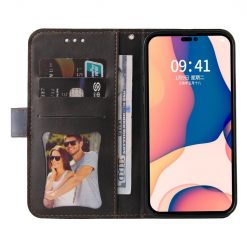 Peňaženkové puzdro Stitching čierno-sivé – Apple iPhone 14 Pro Max | Kryty na mobil Kryty na mobil | Peňaženkové puzdro Stitching čierno-sivé – Apple iPhone 14 Pro Max | Kryty na mobil