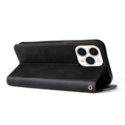 Peňaženkové puzdro Stitching čierno-sivé – Apple iPhone 14 Pro Max | Kryty na mobil Kryty na mobil | Peňaženkové puzdro Stitching čierno-sivé – Apple iPhone 14 Pro Max | Kryty na mobil