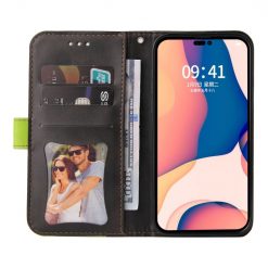 Kryty na mobil | Peňaženkové puzdro Stitching čierno-zelené – Apple iPhone 14 Pro Max | Kryty na mobil