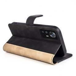 Kryty na mobil | Peňaženkové puzdro Dual Wavy Case čierne – Xiaomi 12T / 12T Pro | Kryty na mobil