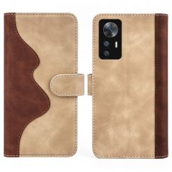 Kryty na mobil | Peňaženkové puzdro Dual Wavy Case hnedé – Xiaomi 12T / 12T Pro | Kryty na mobil