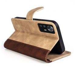 Kryty na mobil | Peňaženkové puzdro Dual Wavy Case hnedé – Xiaomi 12T / 12T Pro | Kryty na mobil