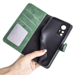 Kryty na mobil | Peňaženkové puzdro Dual Wavy Case zelené – Xiaomi 12T / 12T Pro | Kryty na mobil