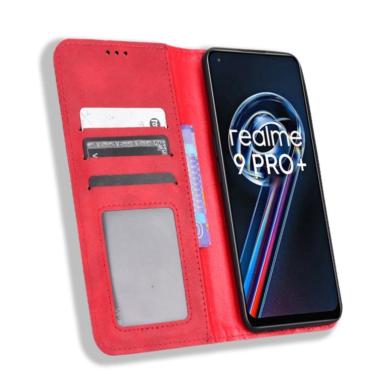 Peňaženkové puzdro Retro Leather červené – Realme 9 (4G) / 9 Pro+ | Kryty na mobil Kryty na mobil | Peňaženkové puzdro Retro Leather červené – Realme 9 (4G) / 9 Pro+ | Kryty na mobil