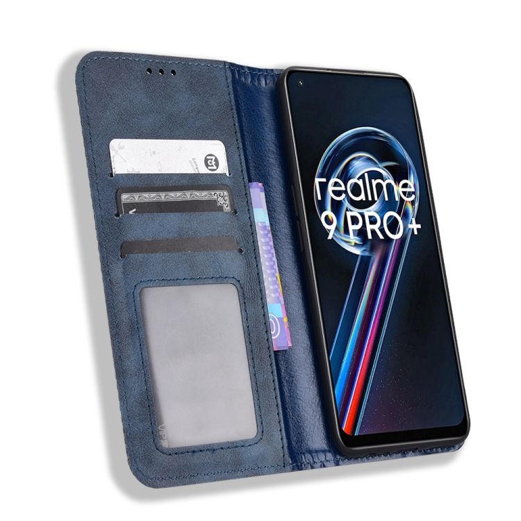 Peňaženkové puzdro Retro Leather modré – Realme 9 (4G) / 9 Pro+ | Kryty na mobil Kryty na mobil | Peňaženkové puzdro Retro Leather modré – Realme 9 (4G) / 9 Pro+ | Kryty na mobil