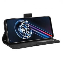 Kryty na mobil | Peňaženkové puzdro Slots case čierne – Realme 9 (4G) / 9 Pro+ | Kryty na mobil