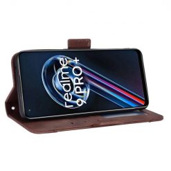 Kryty na mobil | Peňaženkové puzdro Slots case hnedé – Realme 9 (4G) / 9 Pro+ | Kryty na mobil
