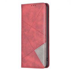 Kryty na mobil | Knižkové puzdro Rhombus červené – Oppo A17 | Kryty na mobil