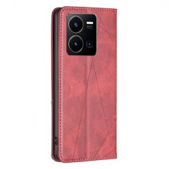 Kryty na mobil | Knižkové puzdro Rhombus červené – Vivo Y35 | Kryty na mobil