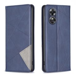 Knižkové puzdro Rhombus modré – Oppo A17 | Kryty na mobil Kryty na mobil | Knižkové puzdro Rhombus modré – Oppo A17 | Kryty na mobil
