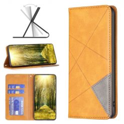 Knižkové puzdro Rhombus žlté – Vivo Y35 | Kryty na mobil Kryty na mobil | Knižkové puzdro Rhombus žlté – Vivo Y35 | Kryty na mobil