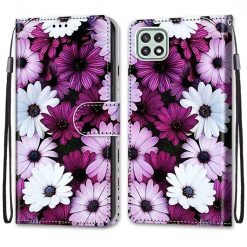 Kryty na mobil | Knižkové puzdro Trendy Cross case Chryzantémy – Samsung Galaxy A22 5G | Kryty na mobil