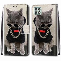 Knižkové puzdro Trendy Cross case Cool mačka – Samsung Galaxy A22 5G | Kryty na mobil Kryty na mobil | Knižkové puzdro Trendy Cross case Cool mačka – Samsung Galaxy A22 5G | Kryty na mobil