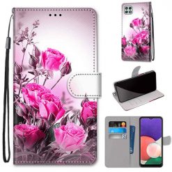 Kryty na mobil | Knižkové puzdro Trendy Cross case Divá ruža – Samsung Galaxy A22 5G | Kryty na mobil